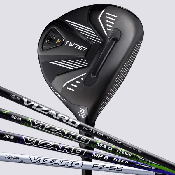 本間ゴルフ フェアウェイウッド T//WORLD TW757 FW VIZARD FZ5 ロフト角:15° 番手:FW#3 フレックス:S ブラック