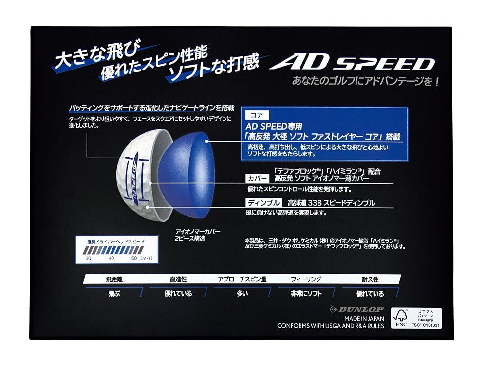ダンロップゴルフボール SRIXON AD SPEED3 2024年モデル 1ダース(12個入り) パッションイエロー